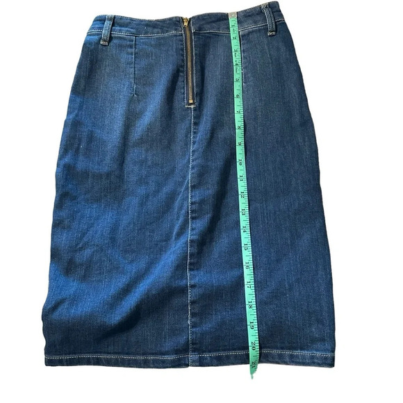 DEX darkwash denim button down skirt size 24 - Picture 3 of 5